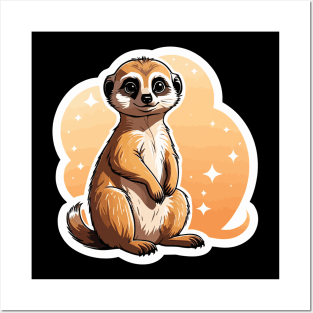 Meerkat Cute Illustration Posters and Art